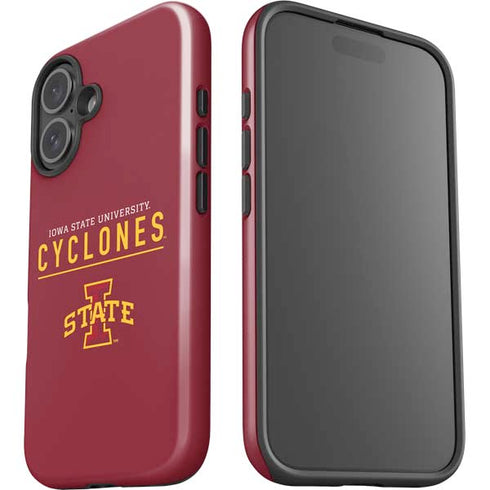 Iowa State University Athletic Text iPhone 16 Plus Impact Case