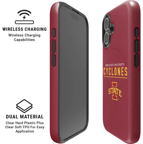 Iowa State University Athletic Text iPhone 16 Plus Magsafe Impact Case