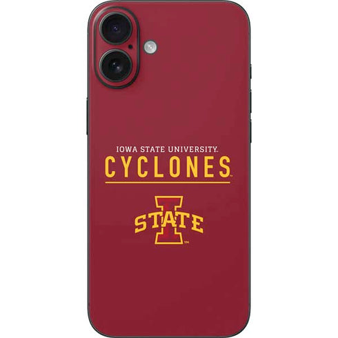 Iowa State University Athletic Text iPhone 16 Plus Skin