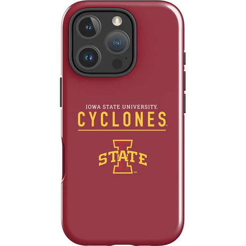 Iowa State University Athletic Text iPhone 16 Pro Impact Case