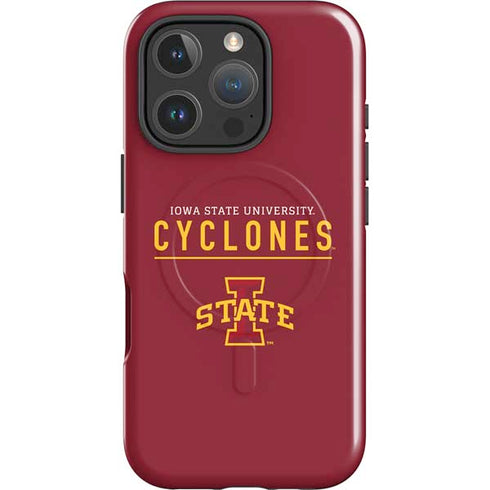 Iowa State University Athletic Text iPhone 16 Pro Magsafe Impact Case