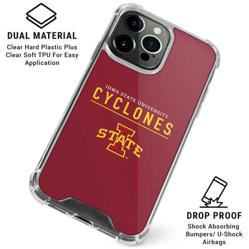 Iowa State University Athletic Text iPhone 16 Pro Max Clear Case