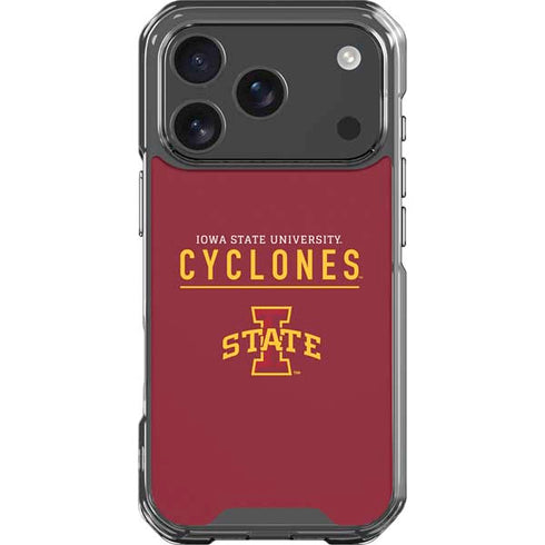 Iowa State University Athletic Text iPhone 18 Pro Clear Case
