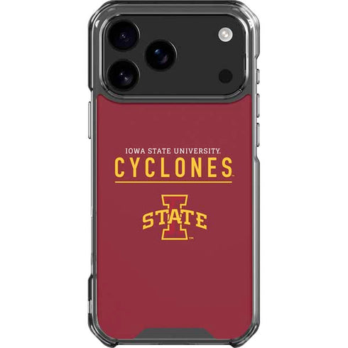 Iowa State University Athletic Text iPhone 18 Pro Max Clear Case