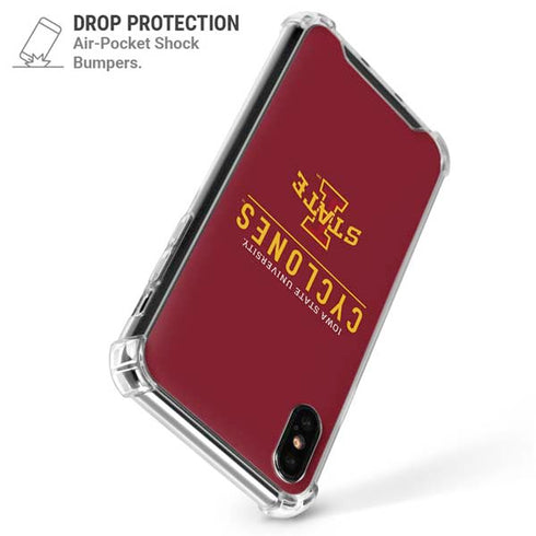Iowa State University Athletic Text iPhone X/XS Clear Case