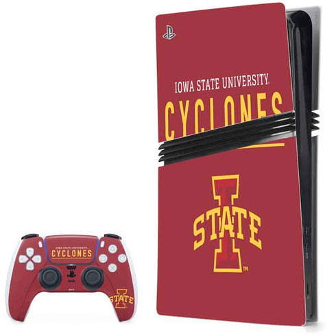 Iowa State University Athletic Text PS5 Pro Bundle Skin