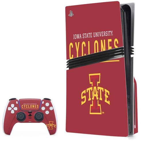 Iowa State University Athletic Text PlayStation PS5 Skins