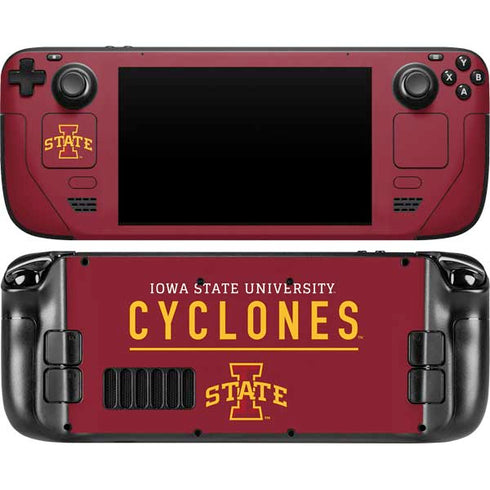 Iowa State University Athletic Text Steam Deck Handheld Gaming Computer Skin