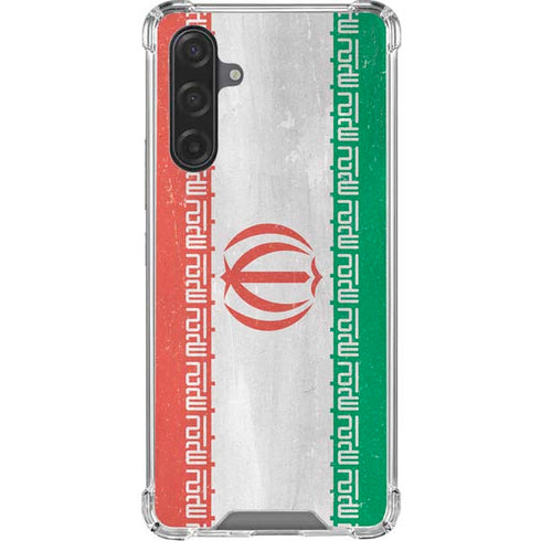Iran Flag Distressed Galaxy A17 Clear Case