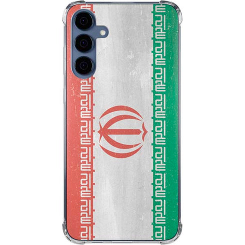 Iran Flag Distressed Galaxy A55 5G Clear Case