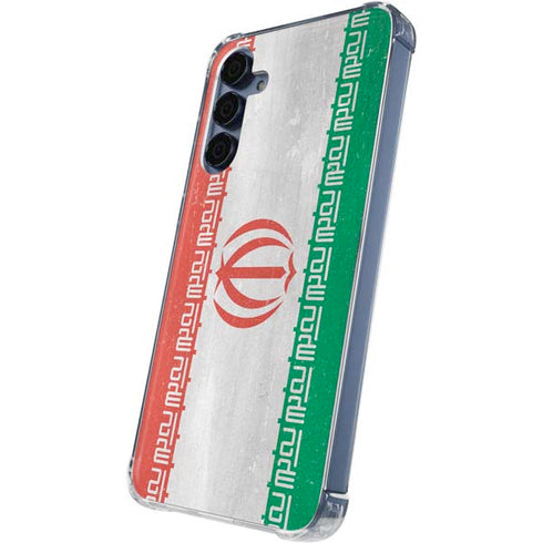 Iran Flag Distressed Galaxy A55 5G Clear Case