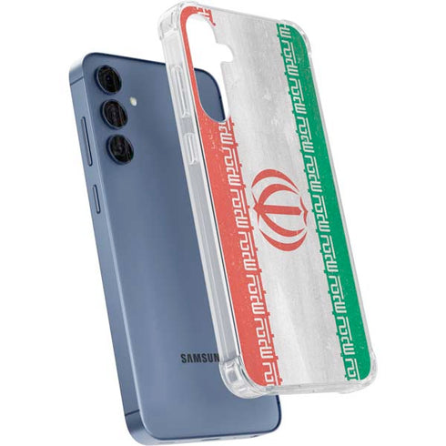 Iran Flag Distressed Galaxy A55 5G Clear Case