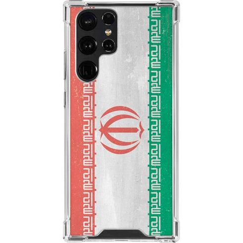 Iran Flag Distressed Galaxy S23 Ultra Clear Case