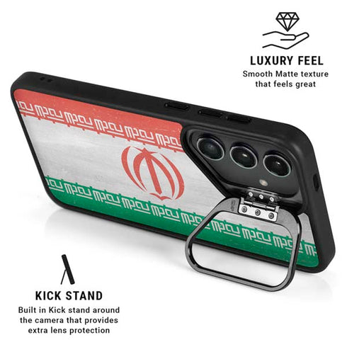 Iran Flag Distressed Galaxy S25 Plus Kickstand Case