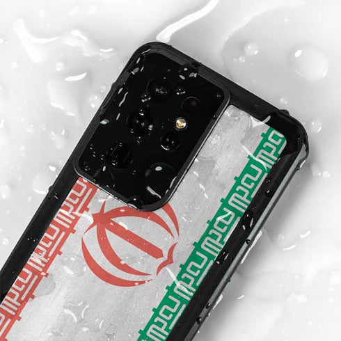 Iran Flag Distressed Galaxy S24 Ultra Waterproof Case