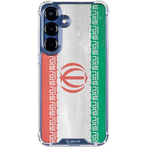 Iran Flag Distressed Galaxy S25 Plus Clear Case