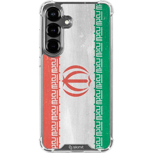 Iran Flag Distressed Galaxy S26 Plus Clear Case