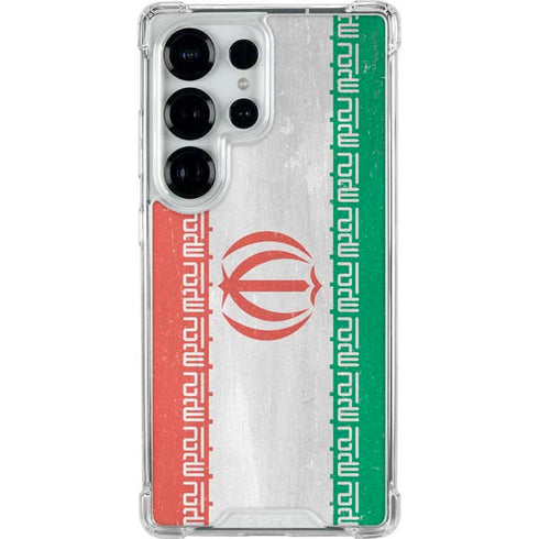 Iran Flag Distressed Galaxy S26 Ultra Clear Case