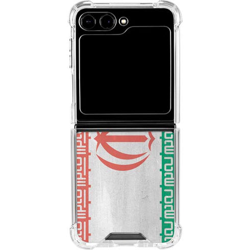 Iran Flag Distressed Galaxy Z Flip6 Clear Case