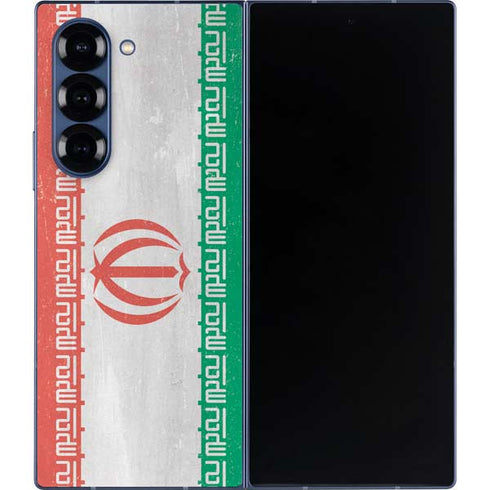 Iran Flag Distressed Galaxy Z Fold6 Skin