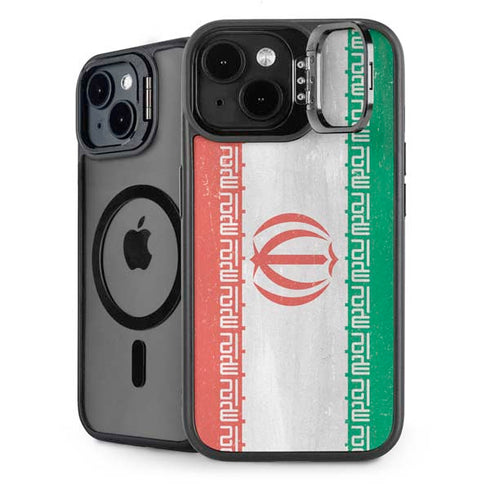 Iran Flag Distressed iPhone 14 Plus Kickstand Case
