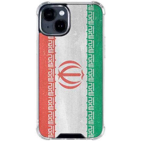 Iran Flag Distressed iPhone 15 Clear Case