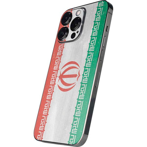 Iran Flag Distressed iPhone 15 Pro Max Skin