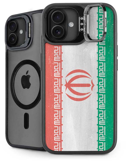 Iran Flag Distressed iPhone 16 Plus Kickstand Case