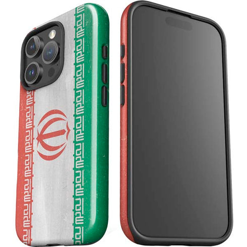 Iran Flag Distressed iPhone 16 Pro Impact Case