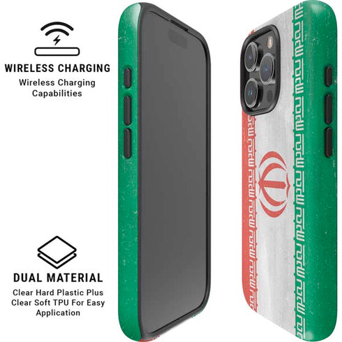 Iran Flag Distressed iPhone 16 Pro Max Magsafe Impact Case