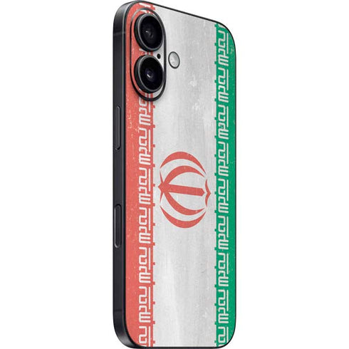 Iran Flag Distressed iPhone 16 Skin