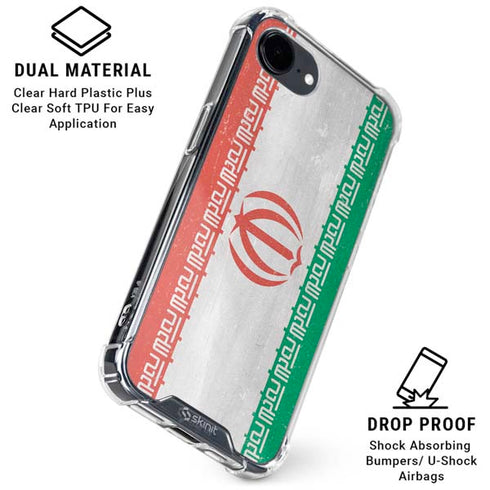 Iran Flag Distressed iPhone 16e Clear Case