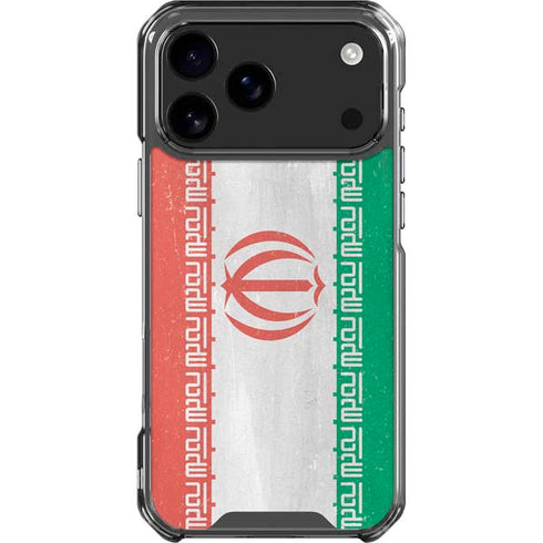 Iran Flag Distressed iPhone 18 Pro Max Clear Case