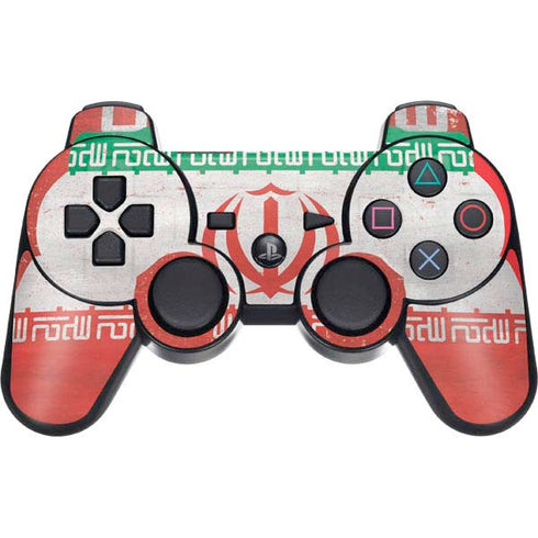 Iran Flag Distressed PS3 Dual Shock wireless controller Skin