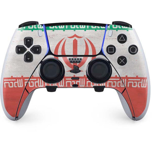 Iran Flag Distressed PS5 DualSense Edge Pro Controller Skin