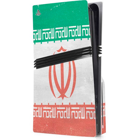 Iran Flag Distressed PS5 Pro Disk Console Skin