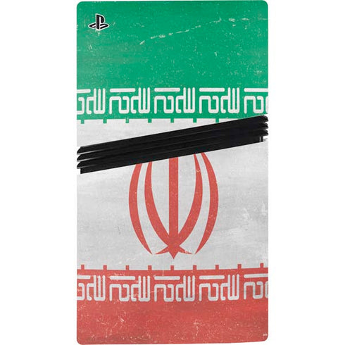 Iran Flag Distressed PS5 Pro Disk Console Skin