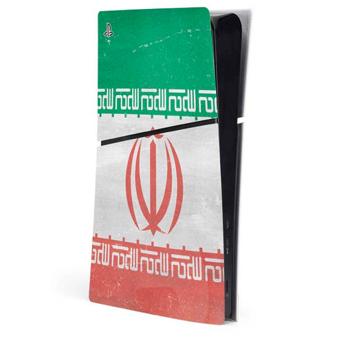 Iran Flag Distressed PS5 Slim Digital Edition Console Skin