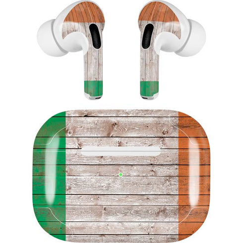 Ireland Flag Dark Wood AirPods Skins