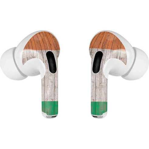 Ireland Flag Dark Wood AirPods Skins