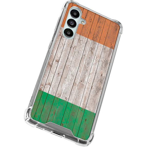 Ireland Flag Dark Wood Galaxy A16 5G Clear Case