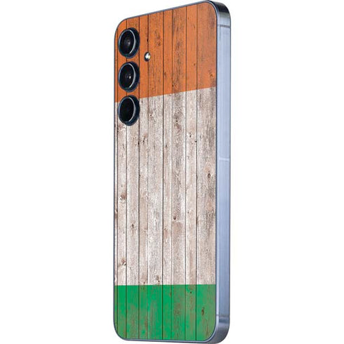 Ireland Flag Dark Wood Galaxy A35 5G Skin