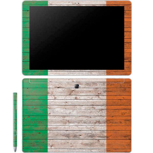 Ireland Flag Dark Wood Galaxy Book 12in Skin