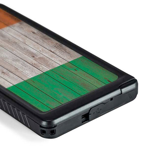 Ireland Flag Dark Wood Galaxy S24 Ultra Waterproof Case