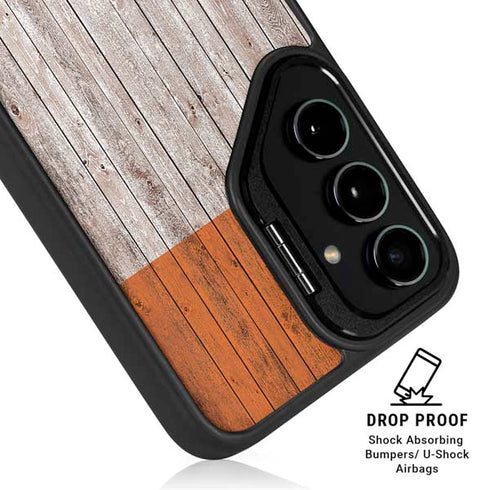 Ireland Flag Dark Wood Galaxy S26 Kickstand Case