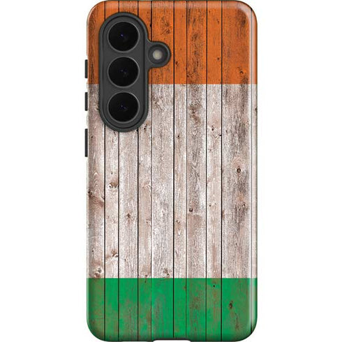 Ireland Flag Dark Wood Galaxy S26 Plus Impact Case