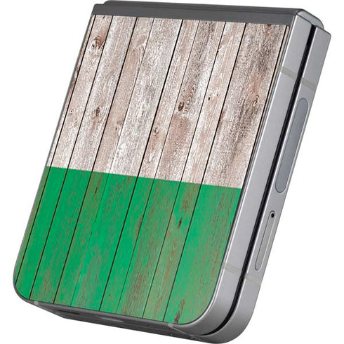 Ireland Flag Dark Wood Galaxy Z Flip6 Skin