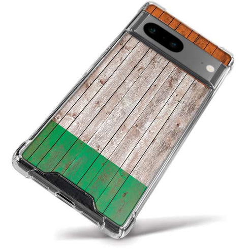 Ireland Flag Dark Wood Google Pixel 8a Clear Case