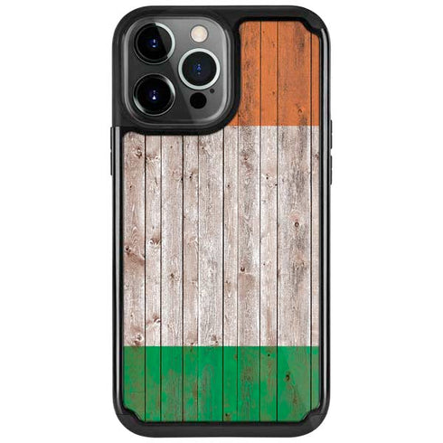 Ireland Flag Dark Wood iPhone Cases