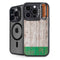 Ireland Flag Dark Wood iPhone 15 Pro Kickstand Case